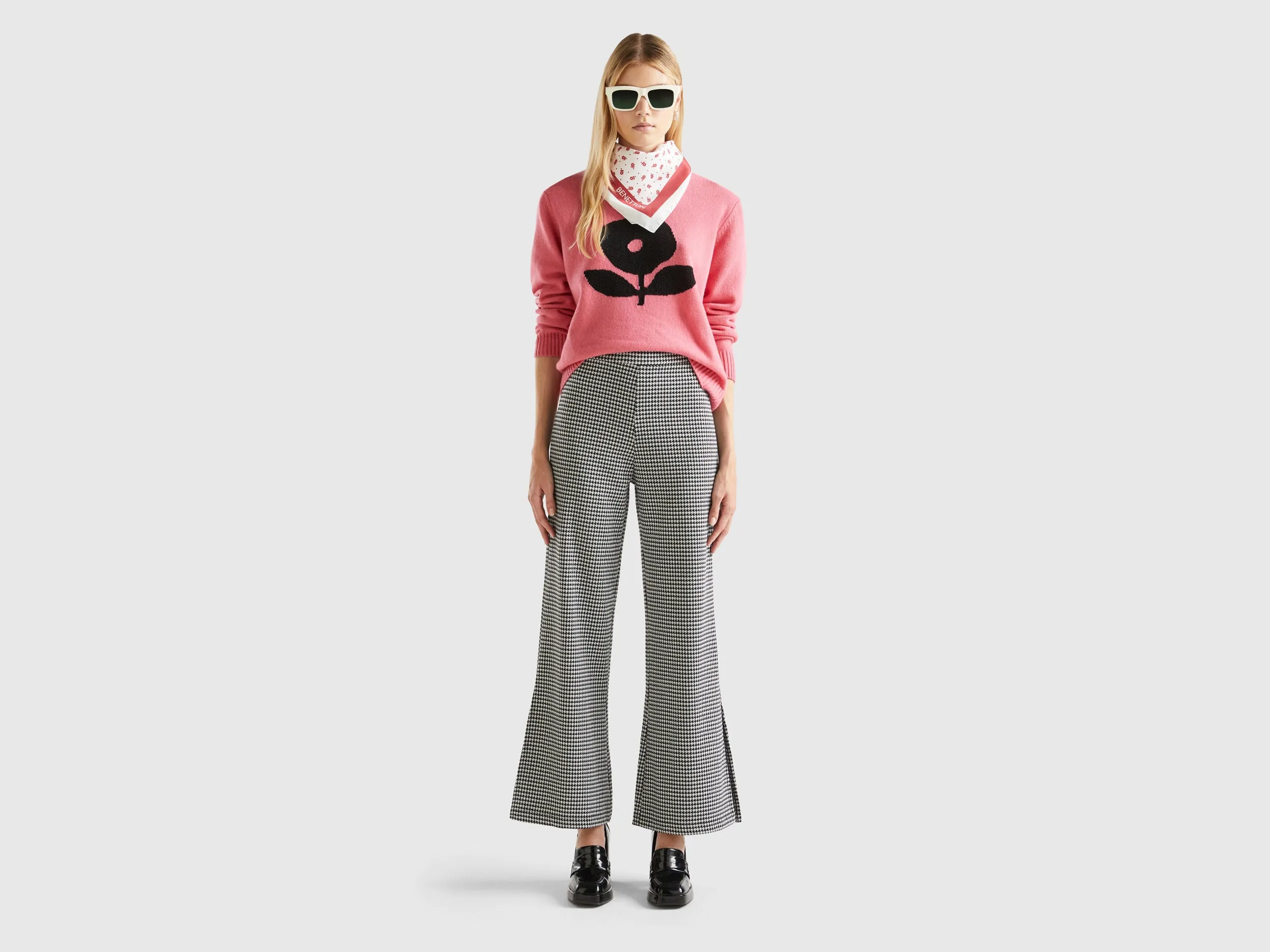 Printed Flared Fit Trousers