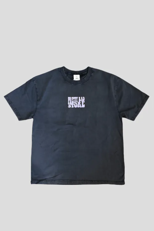 PRS BUBBLE TEE - PUFF WASHED BLACK/LILAC