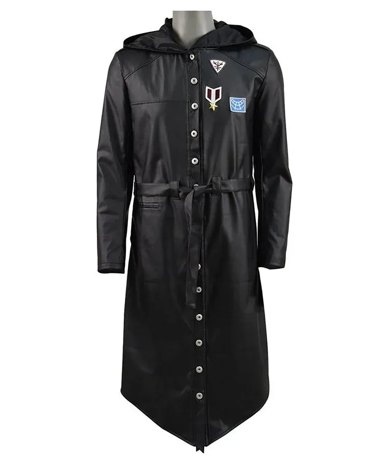 PUBG Leather Hooded Trench Coat