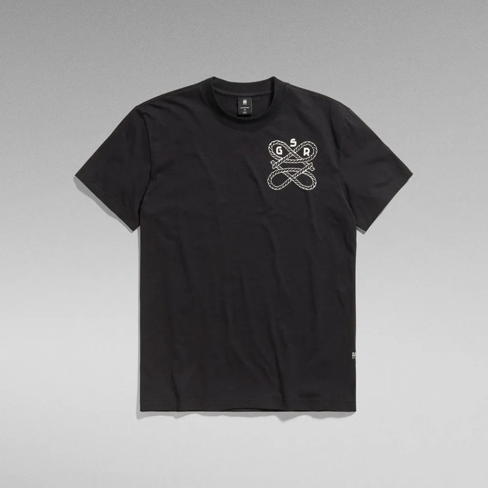 Puff Print Back Graphic T-Shirt  - Black