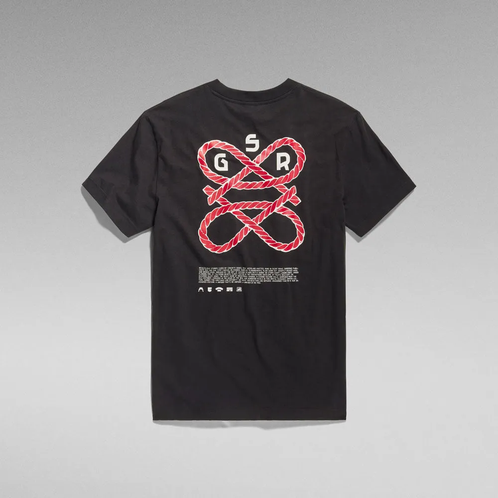 Puff Print Back Graphic T-Shirt  - Black