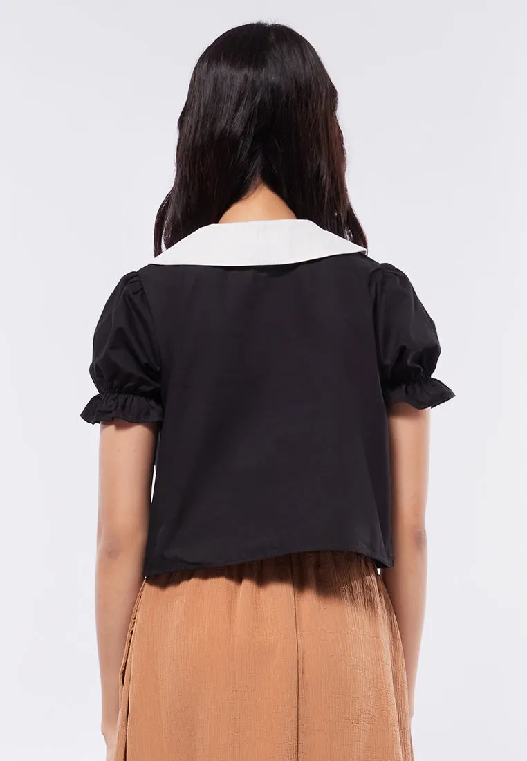 Puff Sleeve Polo Top