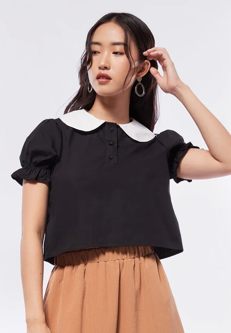 Puff Sleeve Polo Top
