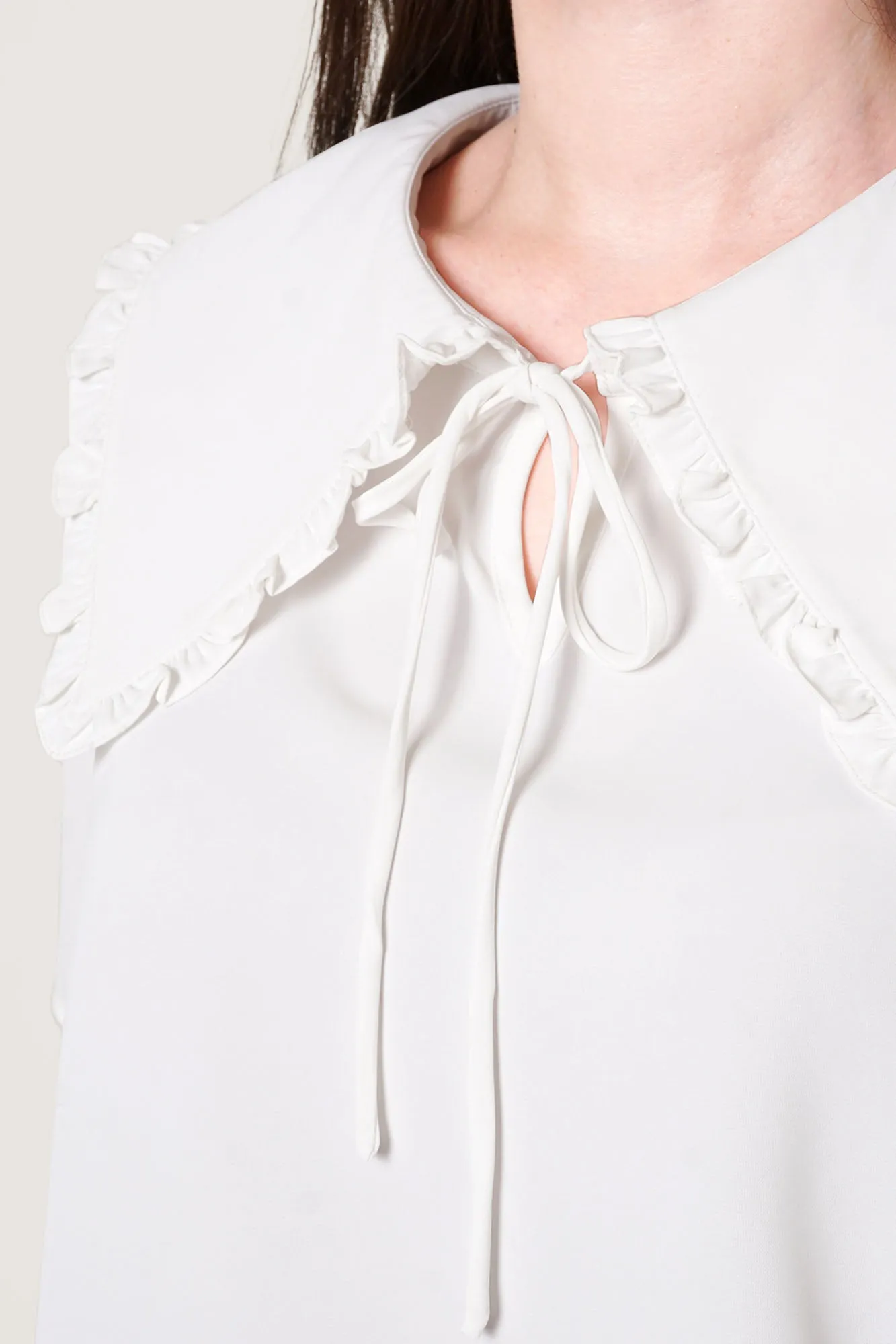 Puff Sleeve Shirt with Oversized Collar