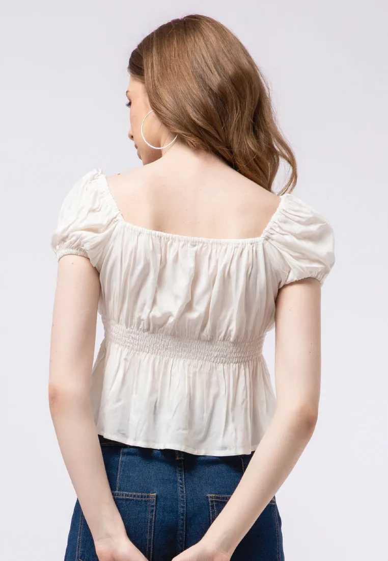 Puff Sleeve Smocked Top
