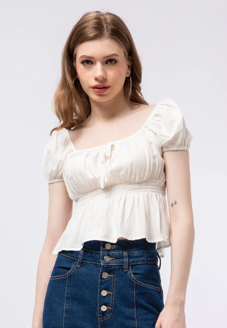 Puff Sleeve Smocked Top