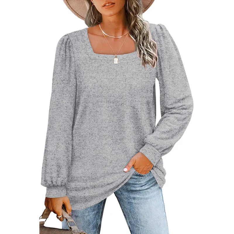 Puff Sleeve Square Neck T-Shirt