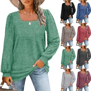 Puff Sleeve Square Neck T-Shirt