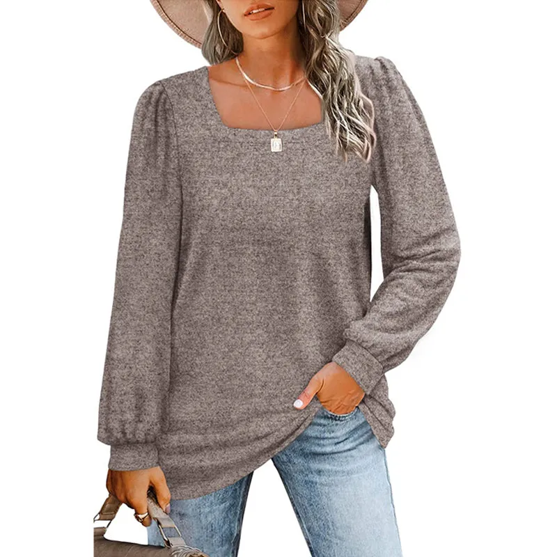 Puff Sleeve Square Neck T-Shirt