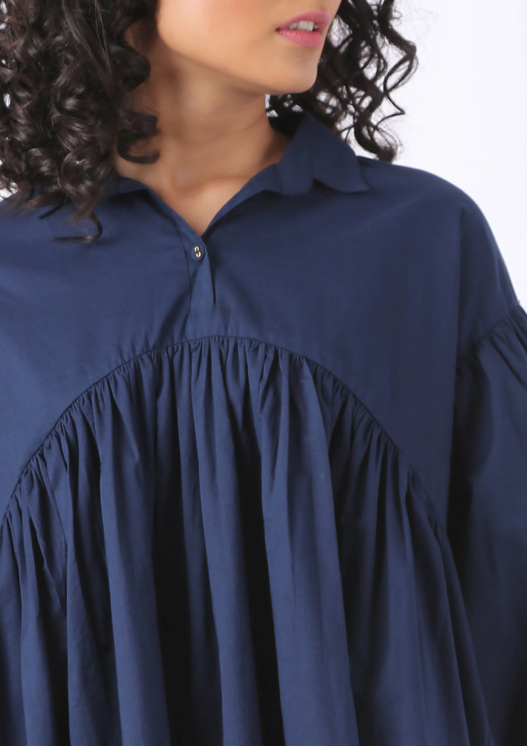 PUFF SLEEVE TOP - BLUE