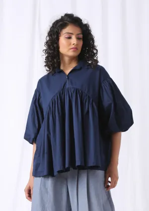 PUFF SLEEVE TOP - BLUE