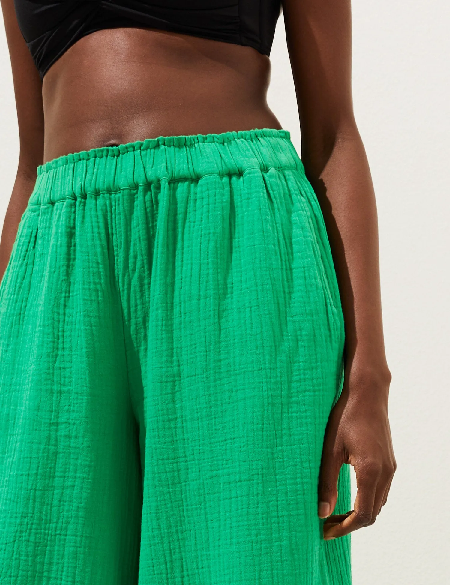 Pure Cotton Wide Leg Trousers