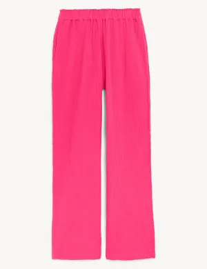 Pure Cotton Wide Leg Trousers