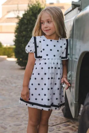 "Bella" Black & White Polka Dot Dress