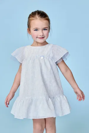 "Emiliana" Pale Blue Floral Tulle Dress