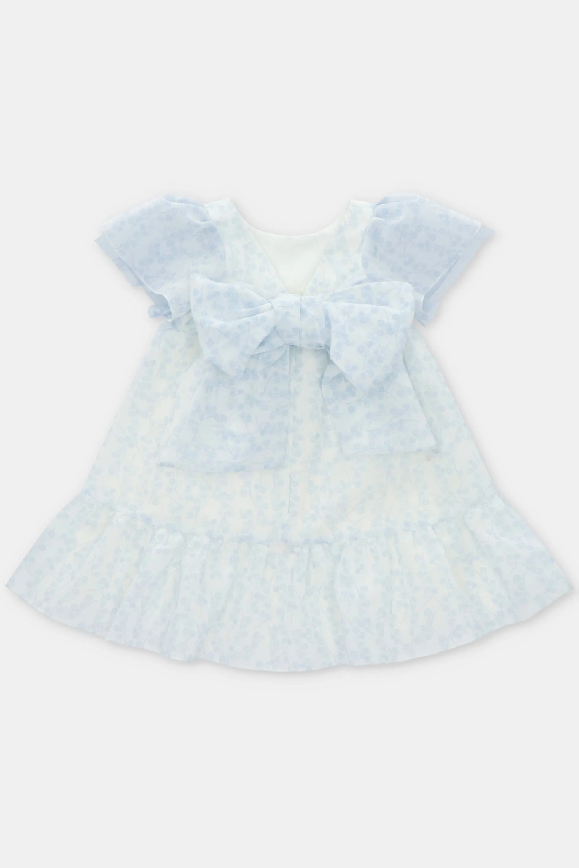 "Emiliana" Pale Blue Floral Tulle Dress