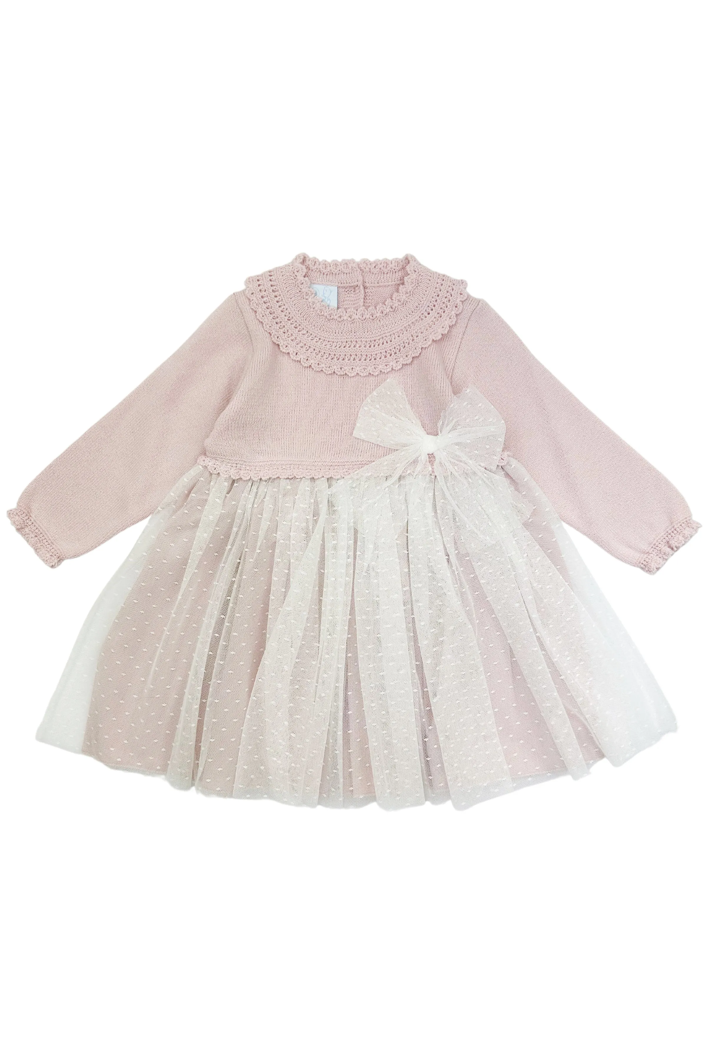 "Honey" Dusky Pink Shimmer Knit Tulle Dress