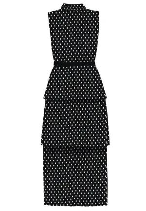 Ray Polka Dot Mock Neck Dress