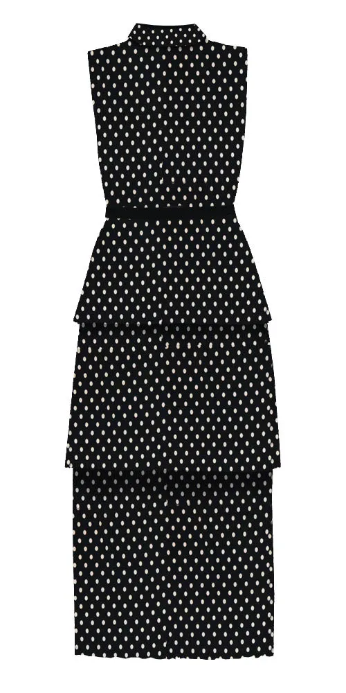 Ray Polka Dot Mock Neck Dress