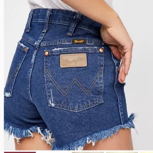 Reformation Wrangler Reworked Denim Shorts True Blue