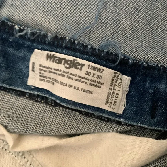 Reformation Wrangler Reworked Denim Shorts True Blue