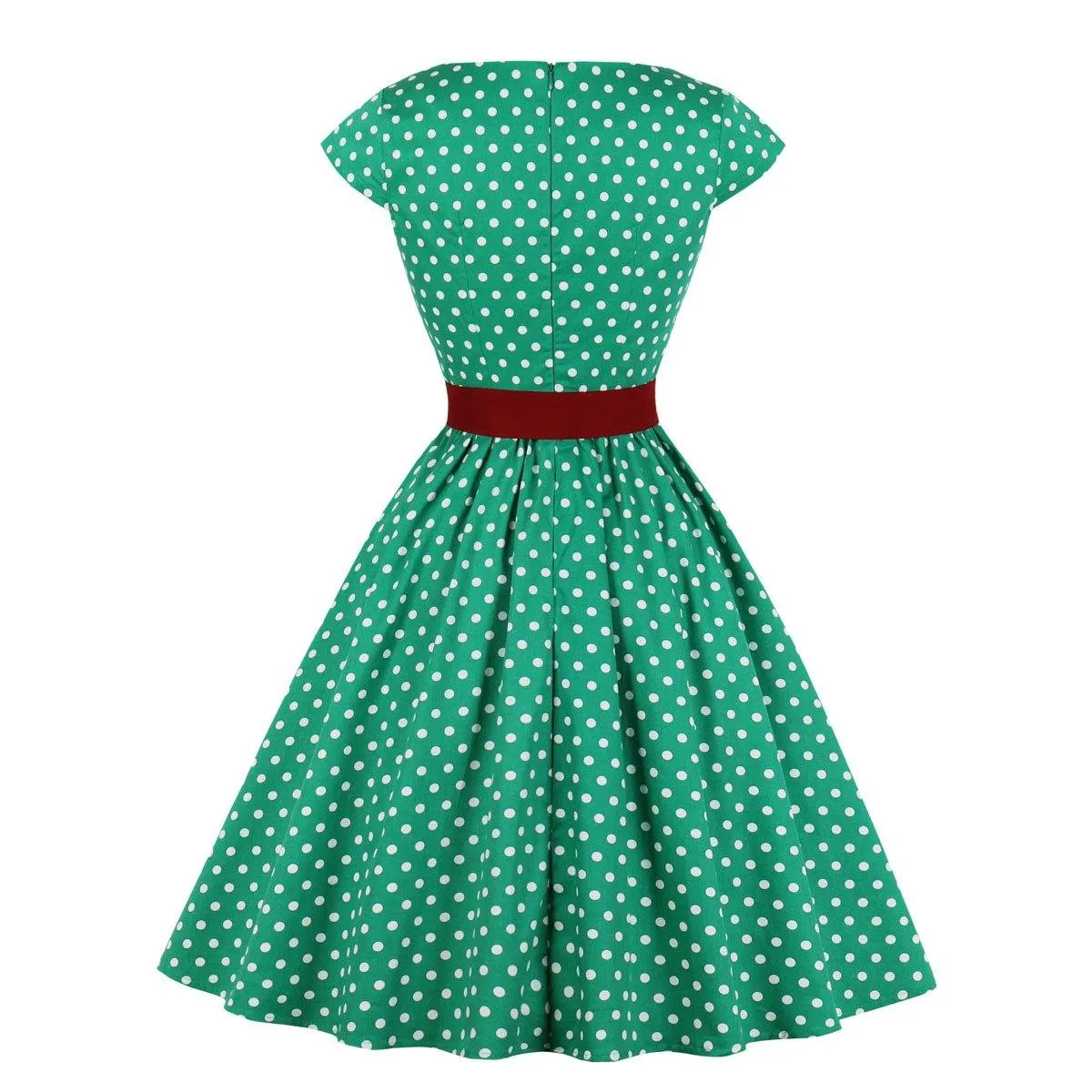 Regular Waist Dot Print Plus Sizes Midi Dresses