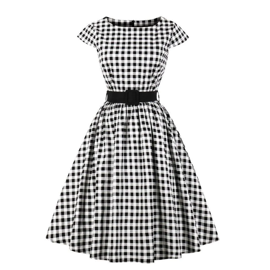 Regular Waist Dot Print Plus Sizes Midi Dresses