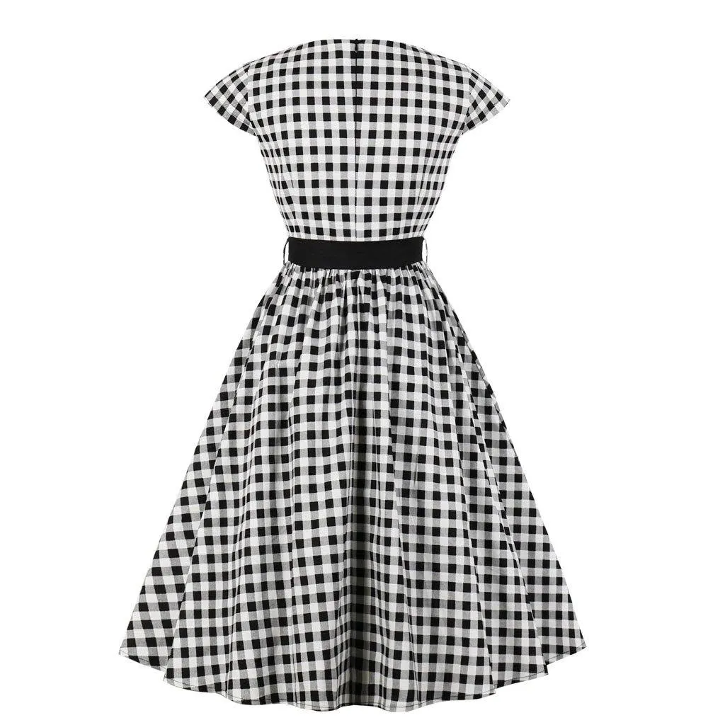 Regular Waist Dot Print Plus Sizes Midi Dresses