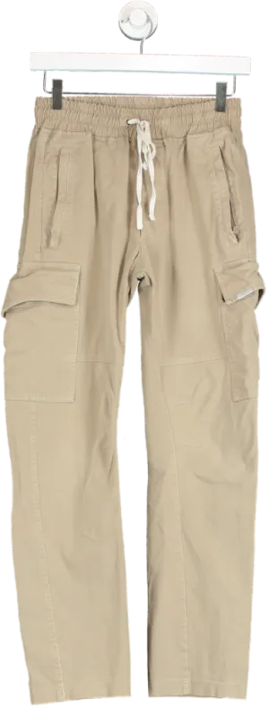 Represent Beige Drawstring Cargo Trousers UK XS