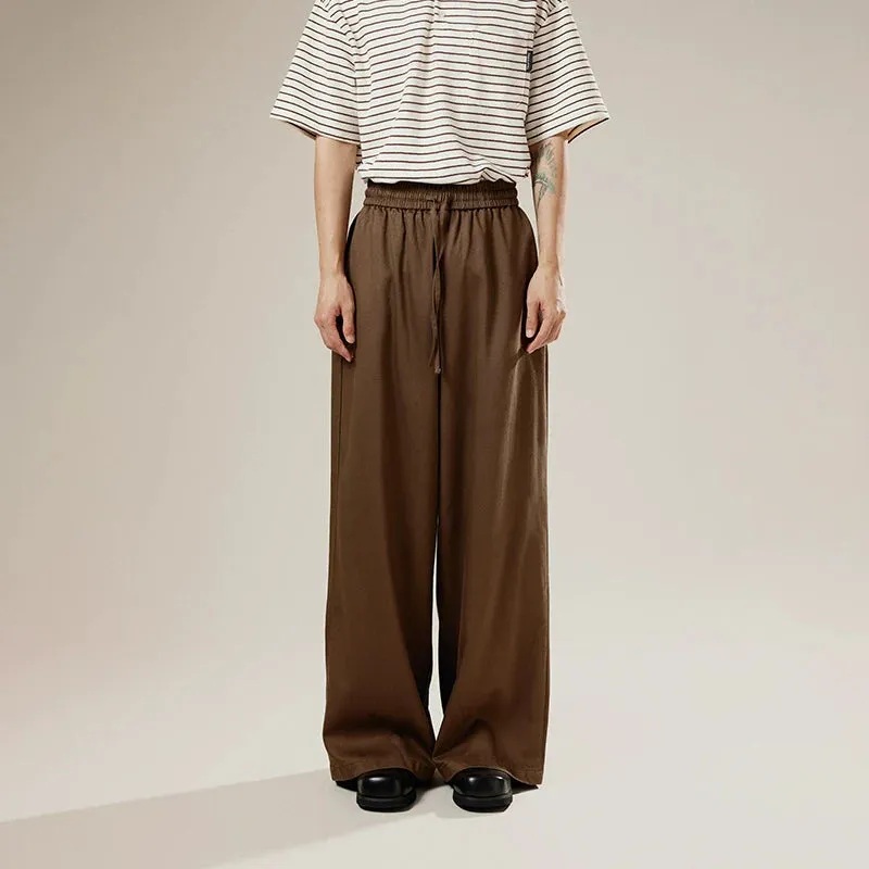 Retro Drawstring Wide-Leg Trousers