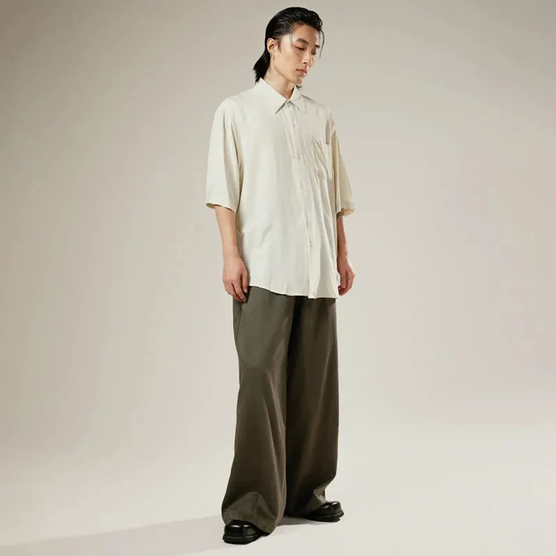 Retro Drawstring Wide-Leg Trousers
