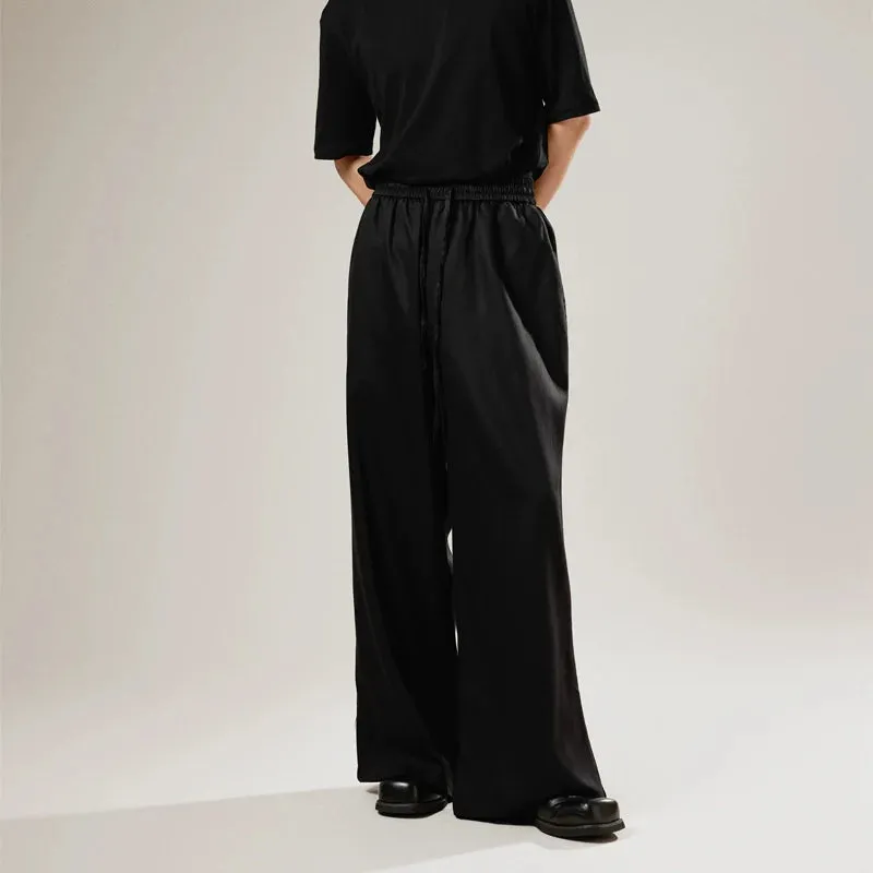 Retro Drawstring Wide-Leg Trousers
