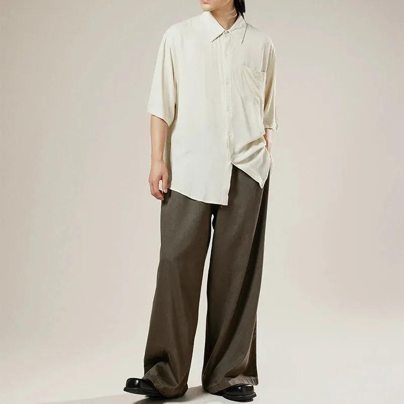 Retro Drawstring Wide-Leg Trousers