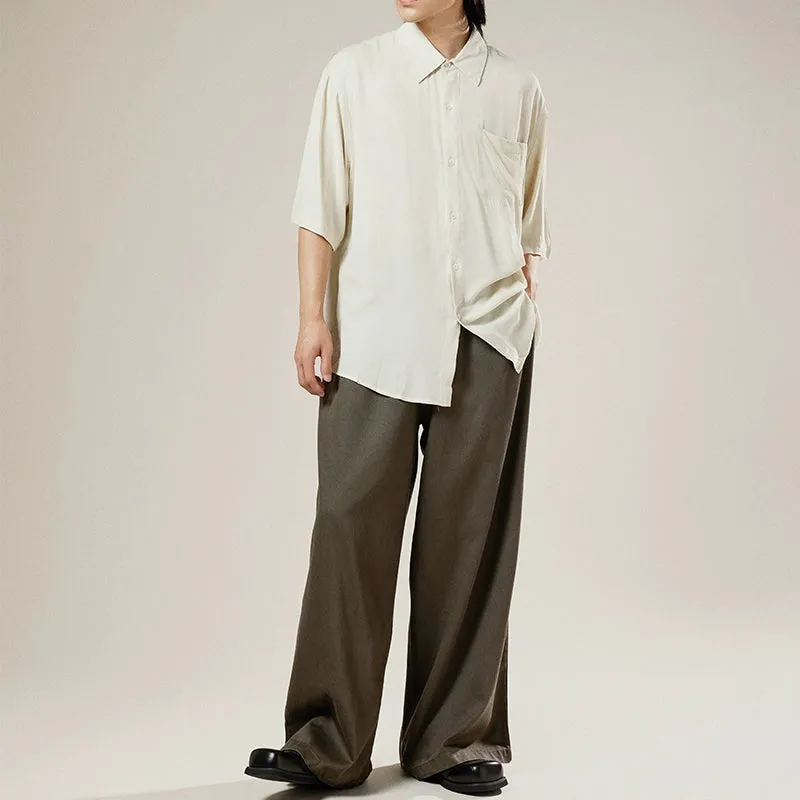 Retro Drawstring Wide-Leg Trousers