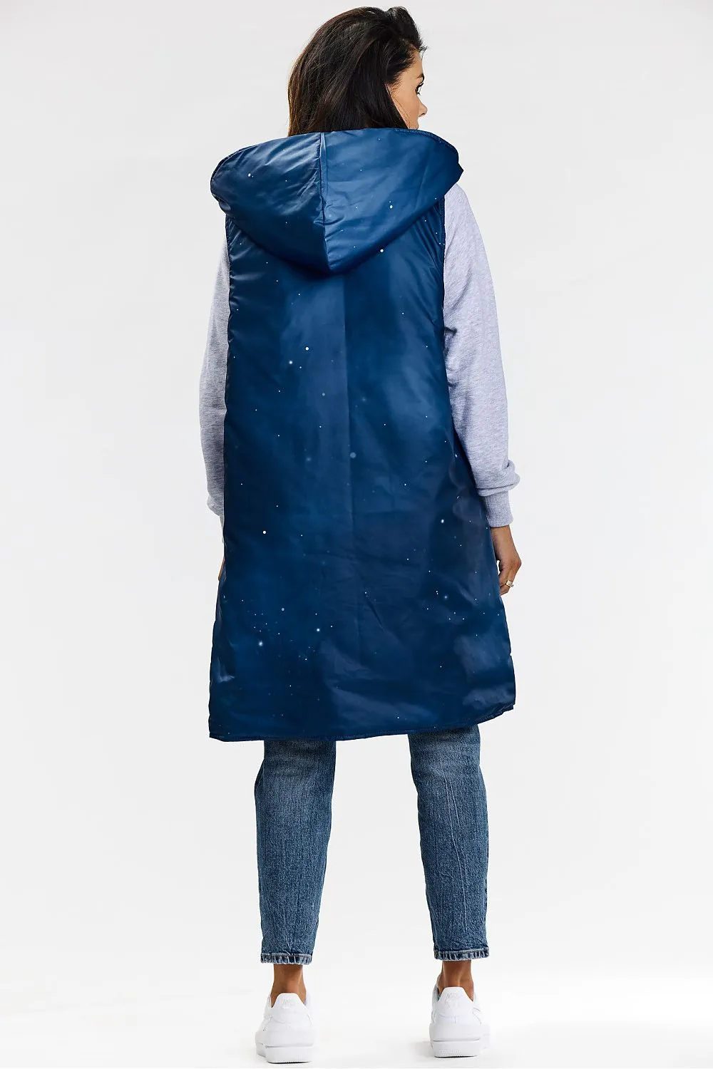 Reversible Elegant Long Hooded Vest
