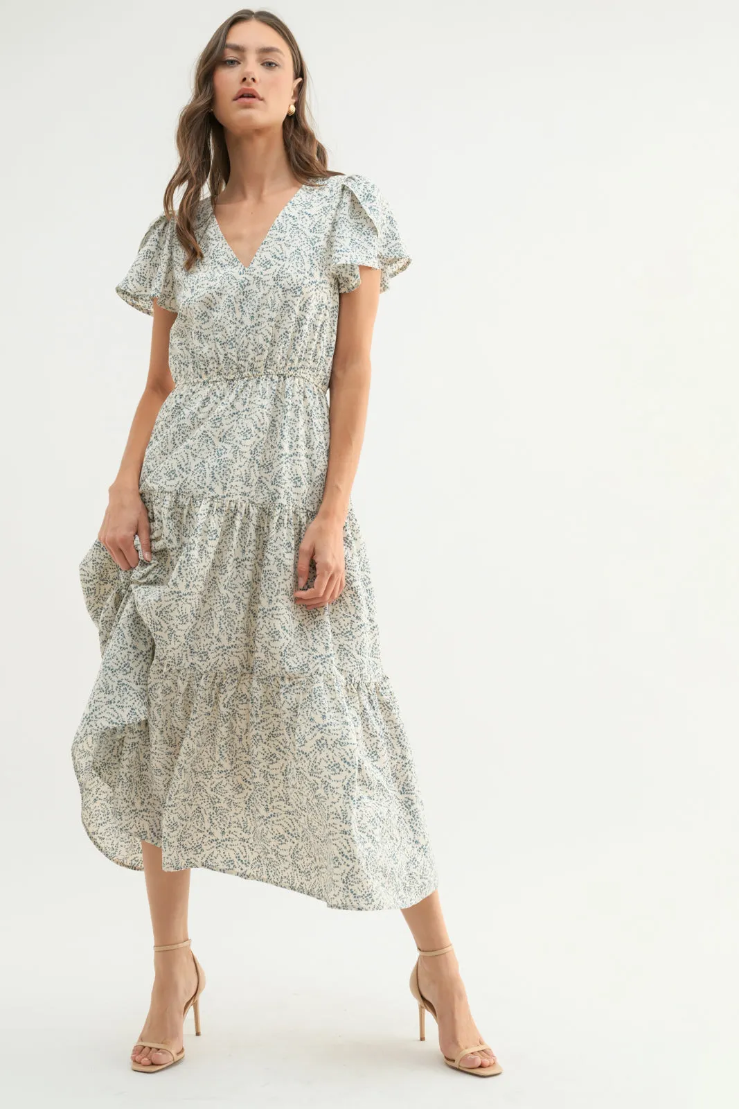 Riley Tulip Sleeve Midi Dress
