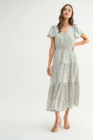Riley Tulip Sleeve Midi Dress