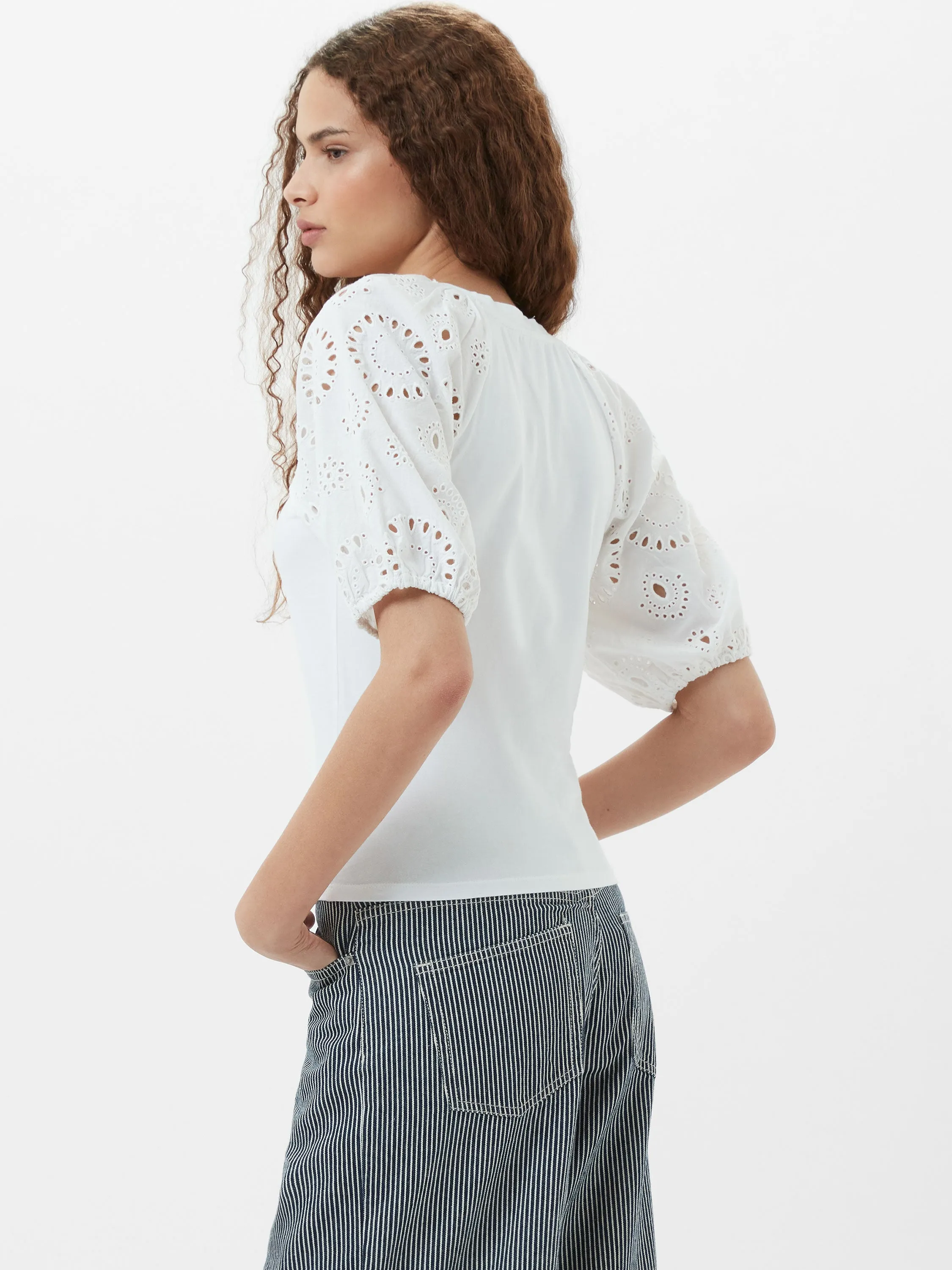 Rosana Anglaise Puff Sleeve Top