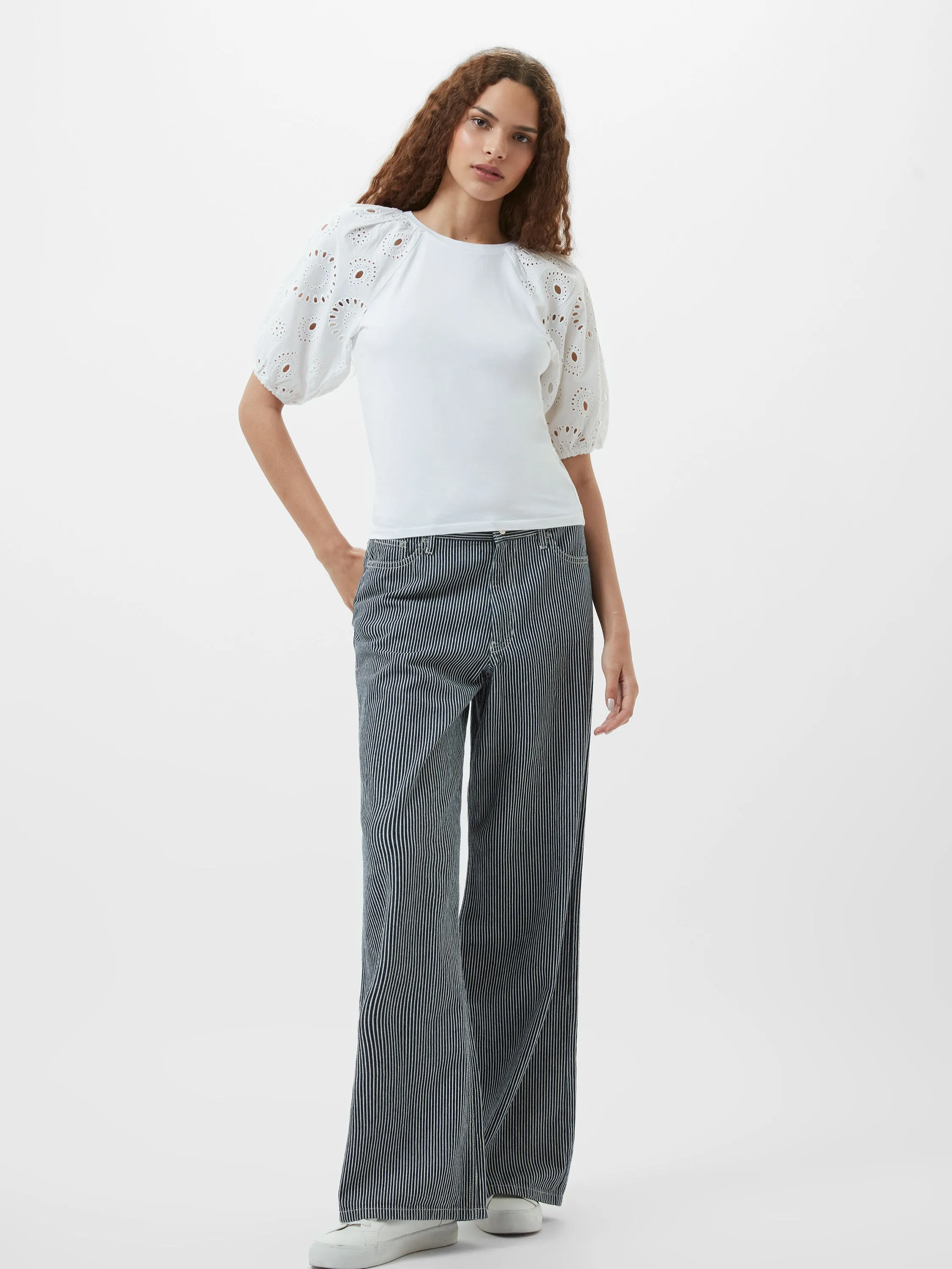 Rosana Anglaise Puff Sleeve Top