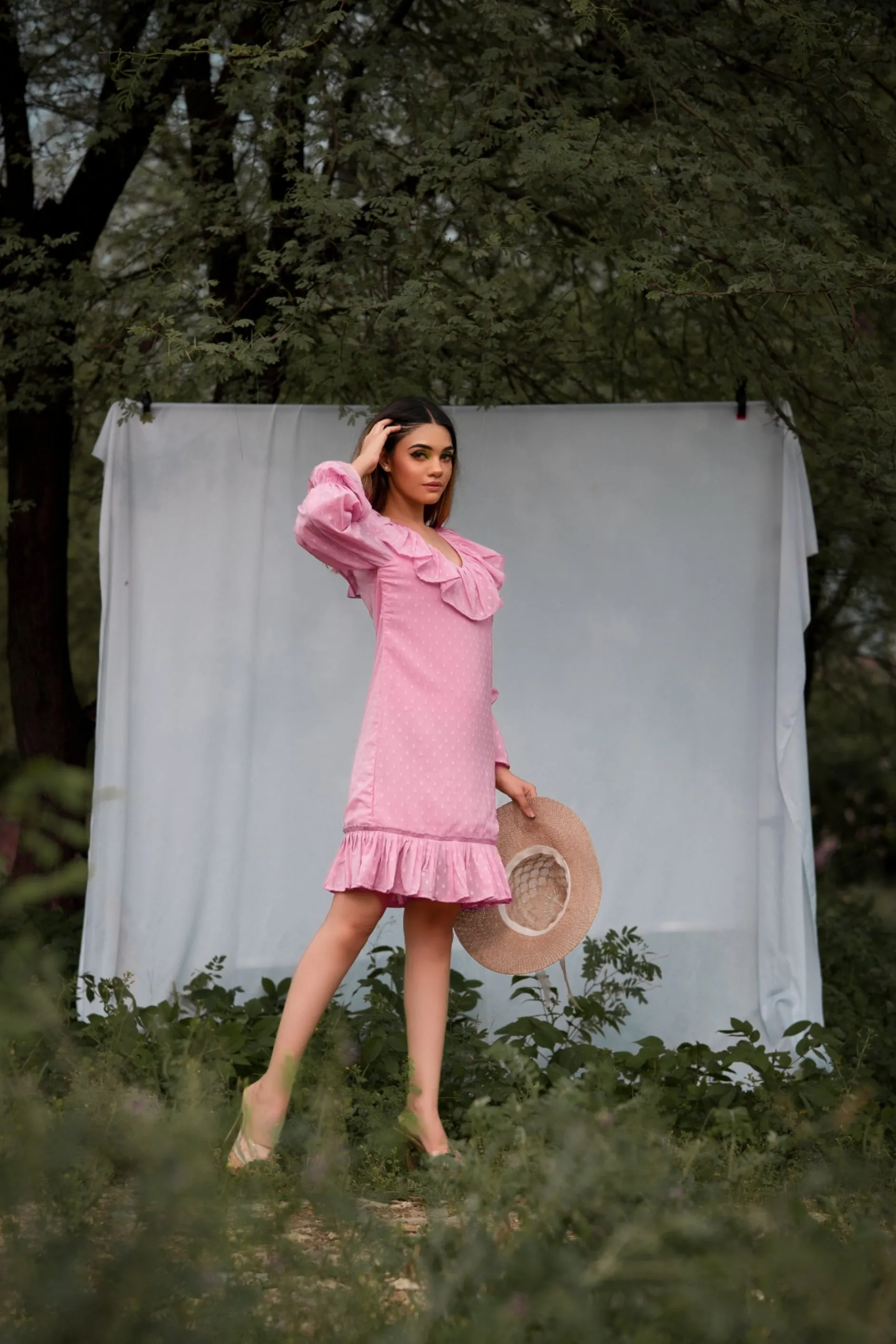 Rose Pink Ruffle Dress