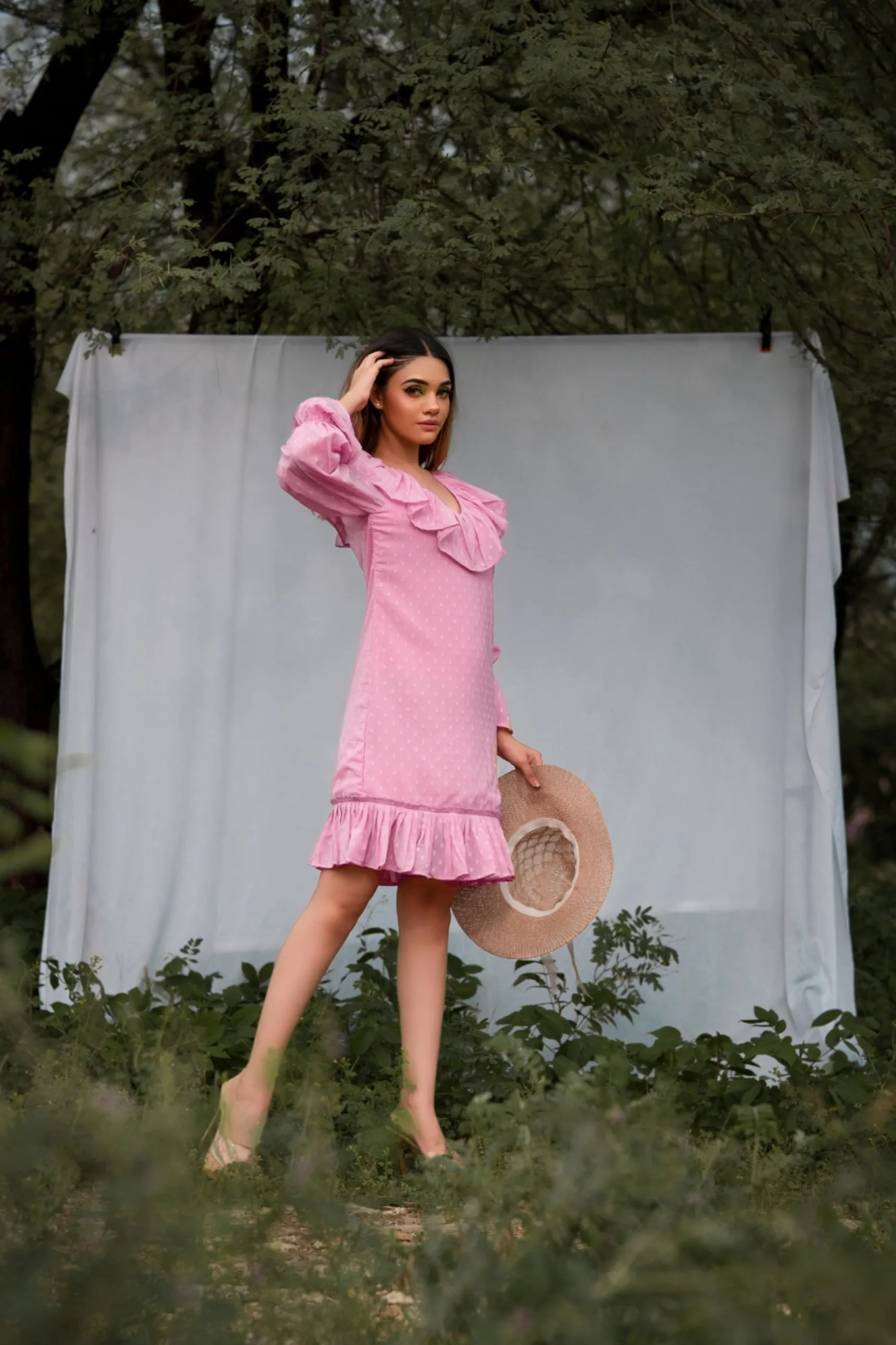 Rose Pink Ruffle Dress