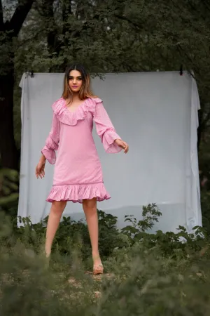 Rose Pink Ruffle Dress