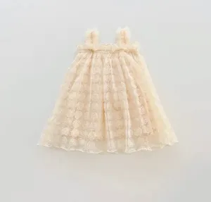 Rose Tutu Dress - Beige