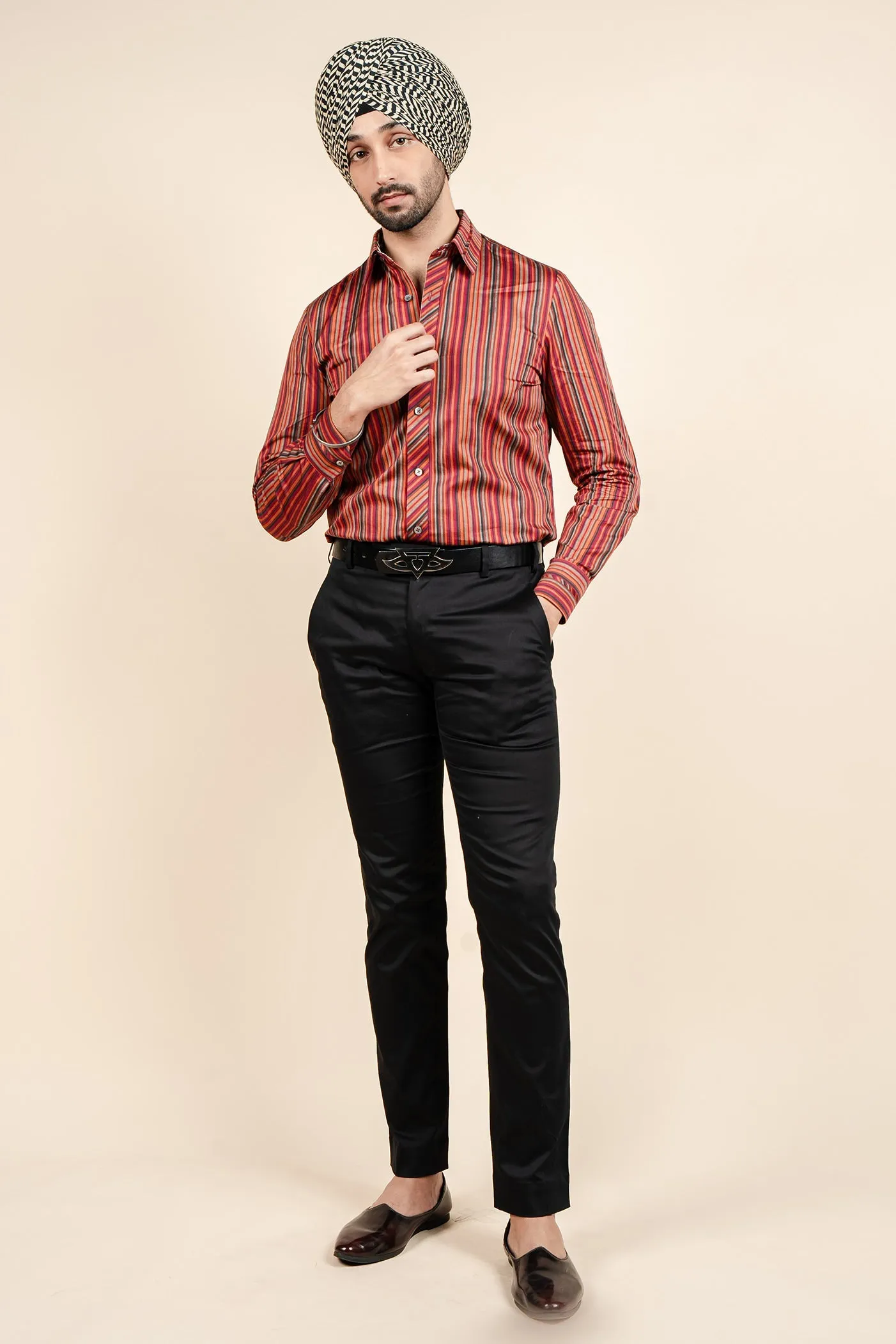 Rust Red Striped Shirt