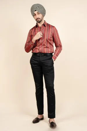 Rust Red Striped Shirt
