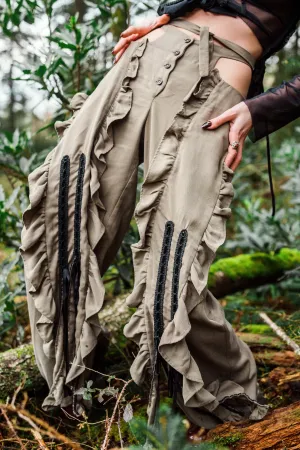 Sage Drape High-Low Trousers