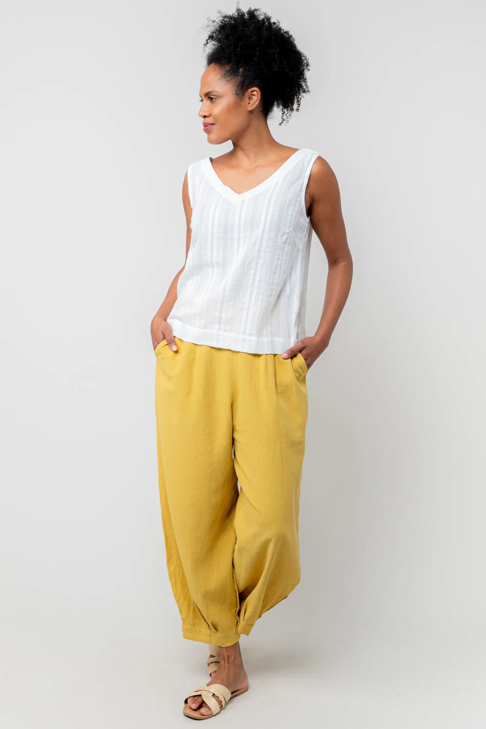 Sail Linen Blend Cropped Trousers