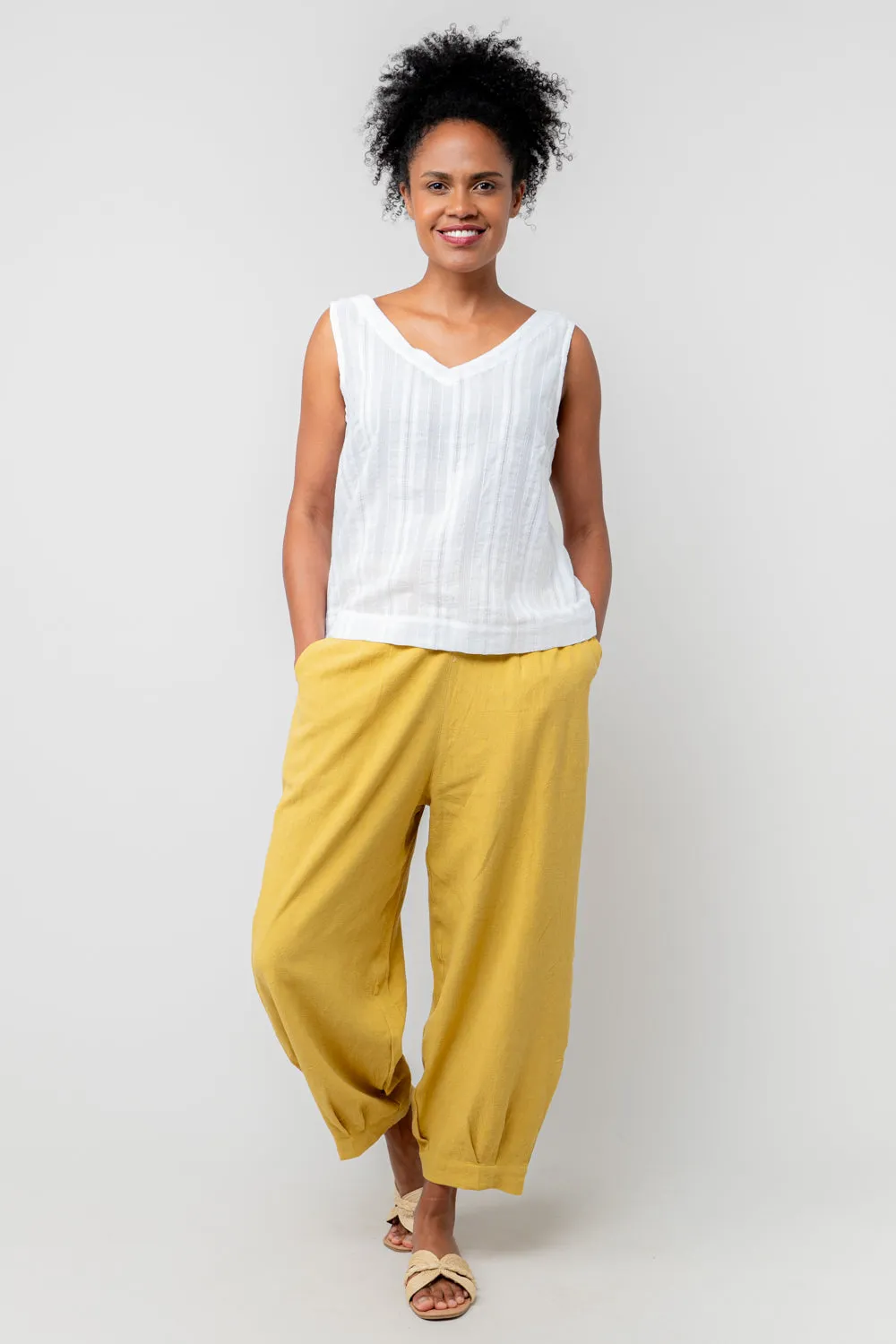 Sail Linen Blend Cropped Trousers