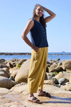 Sail Linen Blend Cropped Trousers