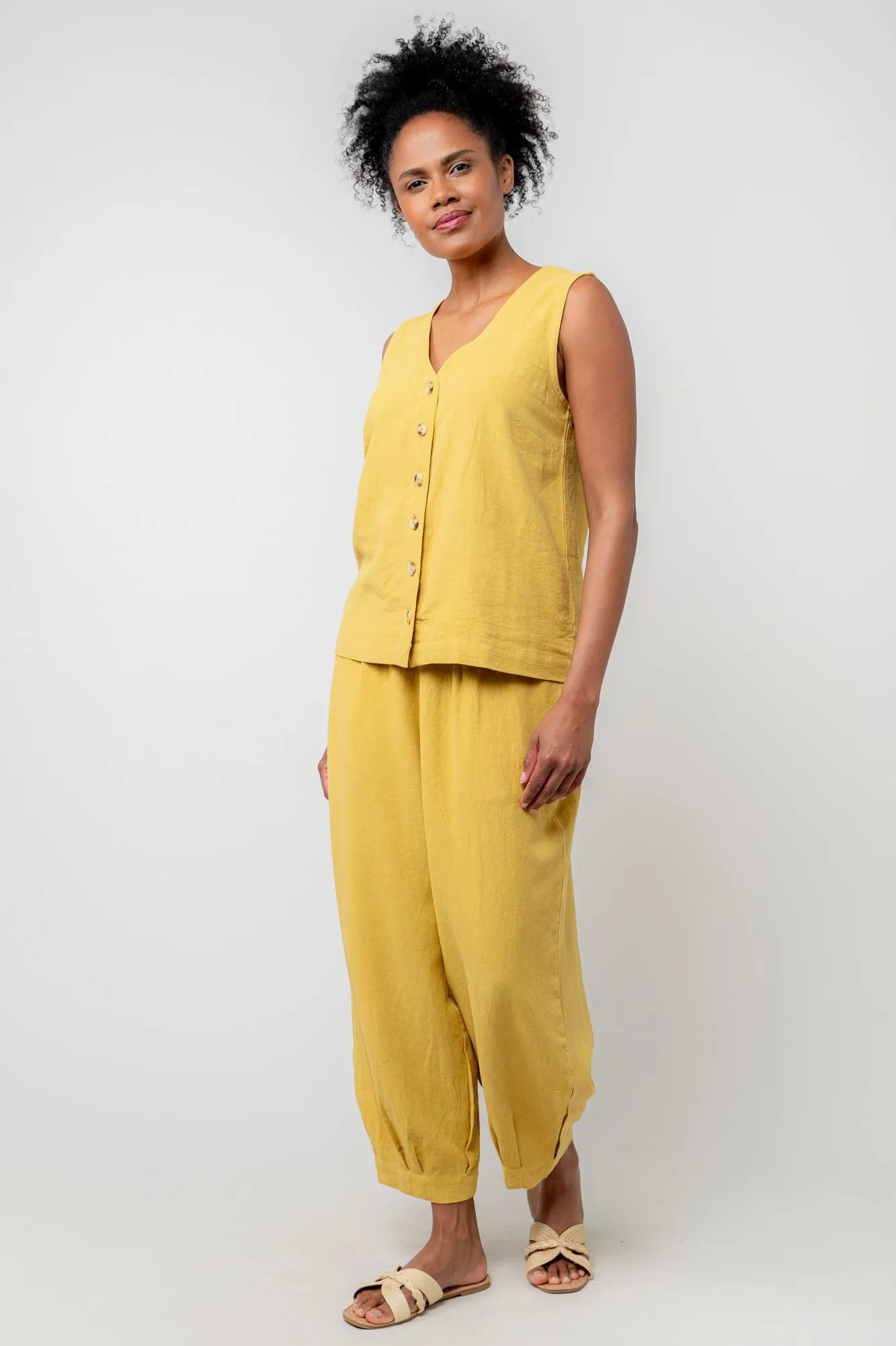 Sail Linen Blend Cropped Trousers